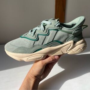 Adidas Ozweego Green and Cream Sneakers Size 8